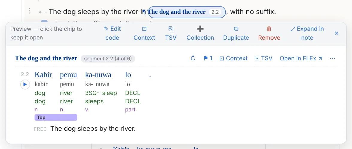 An example as a chip inside a sentence, with its preview open above it
