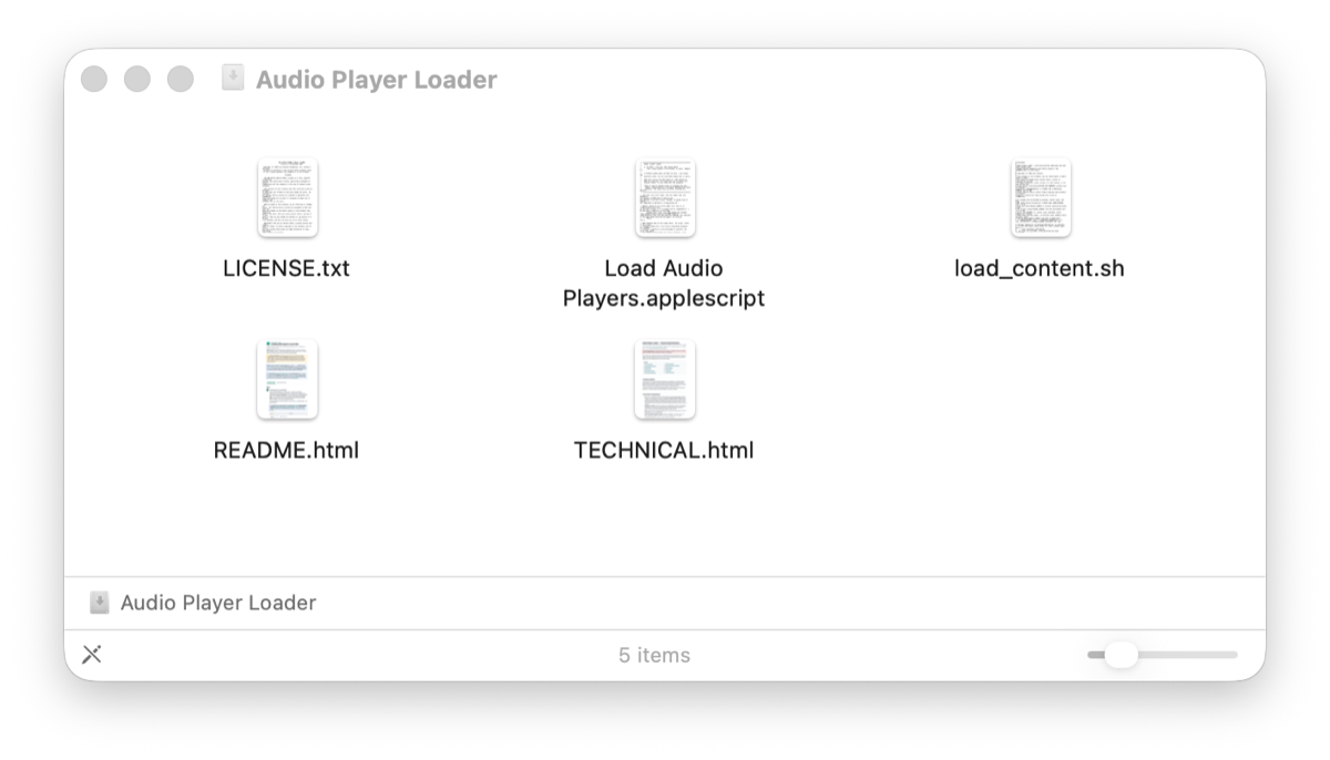 Screenshot: the loader's disk-image window showing the launcher and load_content.sh