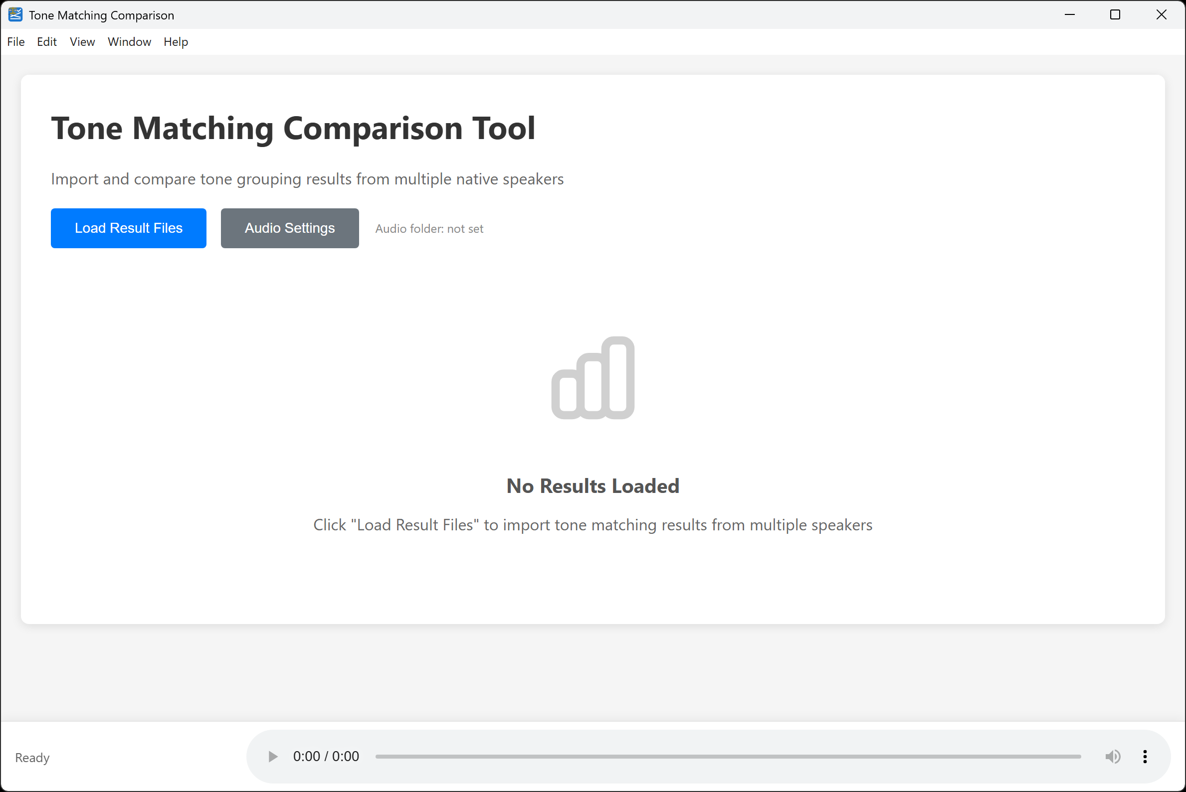 Comparison App Results showing statistics panel, disagreements table, and merged groups section
